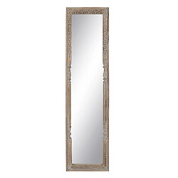 Avis BigBuy Home Miroir sur Pied Blanc Naturel Verre Bois de manguier Bois MDF Vertical 48,26 x 7 x 183 cm