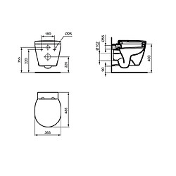 Ideal Standard - Abattant WC recouvrant blanc - CONNECT SPACE