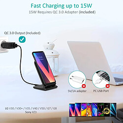 CHOETECH Chargeur sans Fil pour iPhone 11 Pro Max,Chargeur Induction Rapide 15W pour LG V50/V40 Sony XZ3 7,5W Qi iPhone XS Max/XR/X Noir