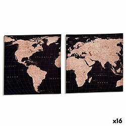 Gift Decor Toile Mappemonde 1,5 x 40 x 40 cm (16 Unités)