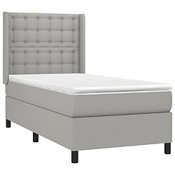 Avis Maison Chic Lit adulte- Lit + matelas,Sommier à lattes de lit et matelas Gris clair 90x190 cm Tissu -GKD73964