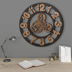 vidaXL Horloge murale Métal 58 cm Doré et noir