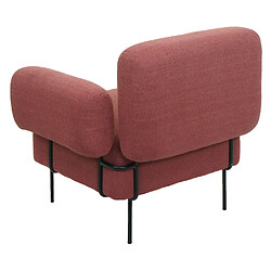 Mendler Fauteuil lounge HWC-L83, fauteuil cocktail fauteuil rembourré, tissu bouclé/textile métal ~ vieux rose pas cher