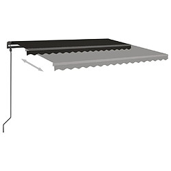 Maison Chic Auvent automatique | Store banne extérieur | Marquise et capteur de vent LED 4,5x3,5 m Anthracite -MN18012 pas cher