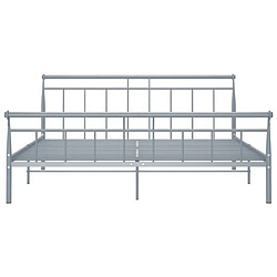 Avis vidaXL Cadre de lit sans matelas gris métal 180x200 cm