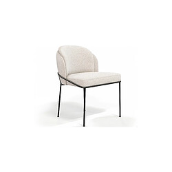 Avis ICONIK INTERIOR Chaise de salle à manger - Tapissée en tissu bouclé - Mina Blanc