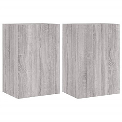 vidaXL Meubles TV muraux 2pcs sonoma gris 40,5x30x60cm bois ingénierie