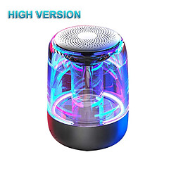 Universal Haut-parleur portable Bluetooth 5.0 Subwoofer lumineux à LED transparent HiFi stéréo audio cool autour du téléphone | Haut-parleur portable (noir)