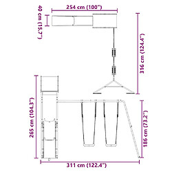 vidaXL Aire de jeux d'extérieur bois de pin imprégné pas cher