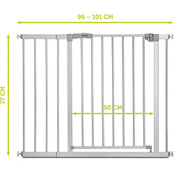 Avis Hauck Porte de sécurité Gate Stop N Safe 2 + Rallonge 21 cm Argent