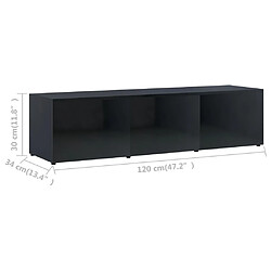 vidaXL Meuble TV Noir brillant 120x34x30 cm Bois d'ingénierie pas cher