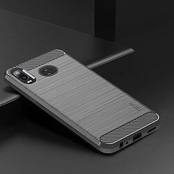 Wewoo Coque en TPU fibre de carbone texturée pour Galaxy A6 + (2018) (Gris)