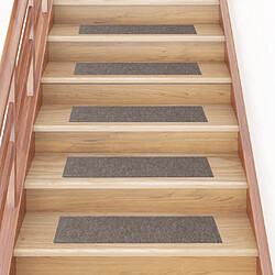 vidaXL Tapis d'escalier autocollants Rectangulaire 15pcs 76x20cm Crème