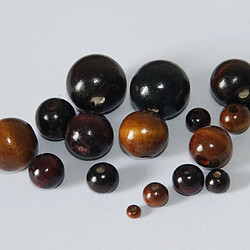 Acheter 50pcs rond en bois perles diy bijoux collier artisanat faisant 14mm café sombre