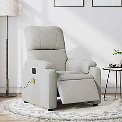 vidaXL Fauteuil inclinable de massage électrique gris clair