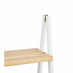 Berilo Etagère de salle de bains Blanc Naturel Bambou Bois de pin 40,3 x 81,5 x 30 cm