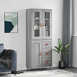 vidaXL Buffet haut Sonoma gris 69,5x34x180 cm Bois d'ingénierie