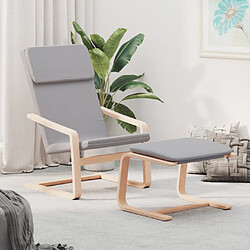 vidaXL Chaise de relaxation avec repose-pied Gris clair Tissu