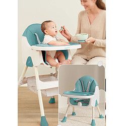 Avis IKIDO Chaise haute pliable pour bébé avec plateau repas amovible , chaise haute et rehausseur pour bébé, table à manger et rehausseur confortable pour enfants/ vert