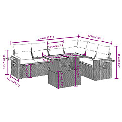 Avis vidaXL Salon de jardin avec coussins 7 pcs gris résine tressée