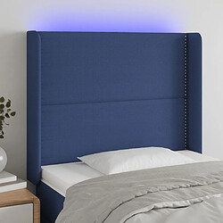 Maison Chic Tête de lit moderne à LED lumineuse pour chambre - Décoration de lit Bleu 83x16x118/128 cm Tissu -MN56170