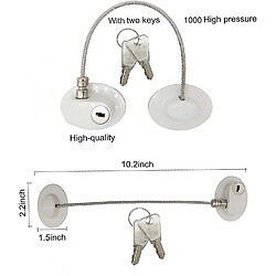 Universal Verrouillage de réfrigérateur de 2 PC avec 4 touches, verrouillage de porte de réfrigérateur Câble de serrure Adhésif Verrouille pour congélateur pour