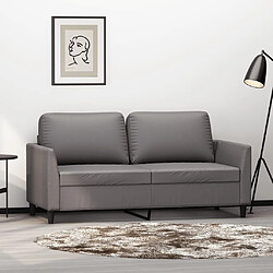 Maison Chic Canapé à 2 places,Sofa de Salon,Canapé droit Gris 140 cm Similicuir -GKD478552