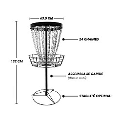 1001jouets Panier métallique 12 chaînes disc-golf frisbee.