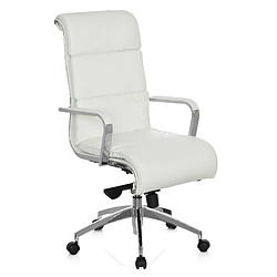 Chaise de bureau / Fauteuil de direction GALESA cuir blanc hjh OFFICE