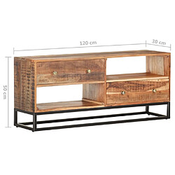 Acheter vidaXL Meuble TV 120x30x50 cm Bois d'acacia brut