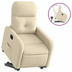 Maison Chic Fauteuil Relax pour salon, Fauteuil inclinable Crème Tissu -GKD31870