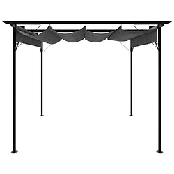 vidaXL Pergola avec toit rétractable anthracite 3x3 m acier 180 g/m²