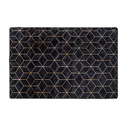 Pegane Tapis rectangulaire antidérapant imprimé, moquette en polyester avec motif noir - Longueur 300 x Profondeur 2 x Hauteur 180 cm