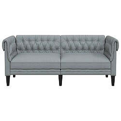 Avis vidaXL Canapé Chesterfield 2 places gris clair tissu