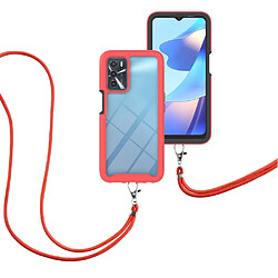 Coque en TPU anti-griffes avec lanière réglable, rouge pour votre Oppo A16/A16s/A54s