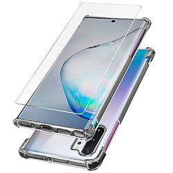 Avizar Pack Protection Galaxy Note 10 Plus Coque Souple + Film Verre Trempé Transparent