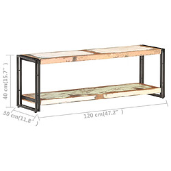 vidaXL Meuble TV 120x30x40 cm Bois de récupération massif pas cher