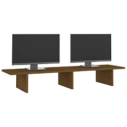 Avis vidaXL Support de moniteur Marron miel 100x27x15 cm Bois de pin solide