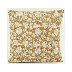 Aubry Gaspard Coussin à fleurs jaune et blanc.