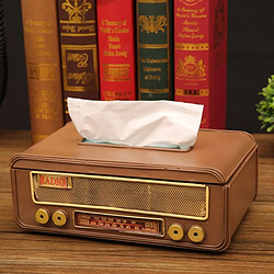 Avis Universal Boîte à mouchoirs rétro, conteneur de stockage de papier toilette rectangulaire rétro, forme radio, distributeur de tissu en fer, cuisine, maison |(Bois)