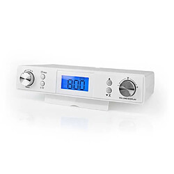 NEDIS Radio FM Alarme sous Meuble 20 Stations LCD LED BLEU Automatique BLANCHE