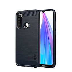 Mofi Coque en TPU fibre de carbone brossé bleu foncé pour votre Xiaomi Redmi Note 8T