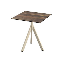 Materiel Chr Pro Infinity Tripod table de bistrot avec piètement sable + plateau HPL Tropical Wood 70x70 cm - Veba