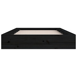 Avis vidaXL Cadre de lit sans matelas noir 75x190 cm bois massif