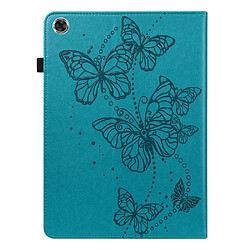 Etui en PU motif papillons antichute avec support bleu pour votre Lenovo Tab M8/M8 (2nd Gen) TB-8505/TB-8705/TB-8506