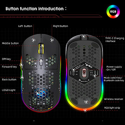 Avis Yonis Souris Gamer Sans Fil RGB Trois Modes