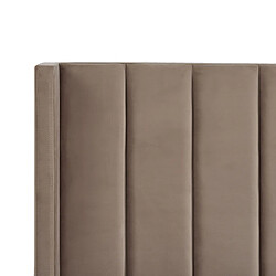 Beliani Lit double en velours taupe 140 x 200 cm VILLETTE pas cher