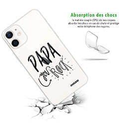 Avis Coque iPhone 12 mini souple transparente Papa you rock Motif Ecriture Tendance Evetane