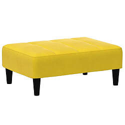 vidaXL Repose-pied jaune 77x55x31 cm velours