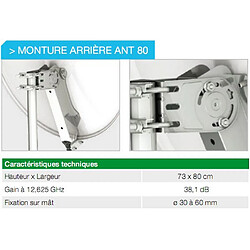 Antenne parabolique acier 80cm - 141204r13 - CAHORS